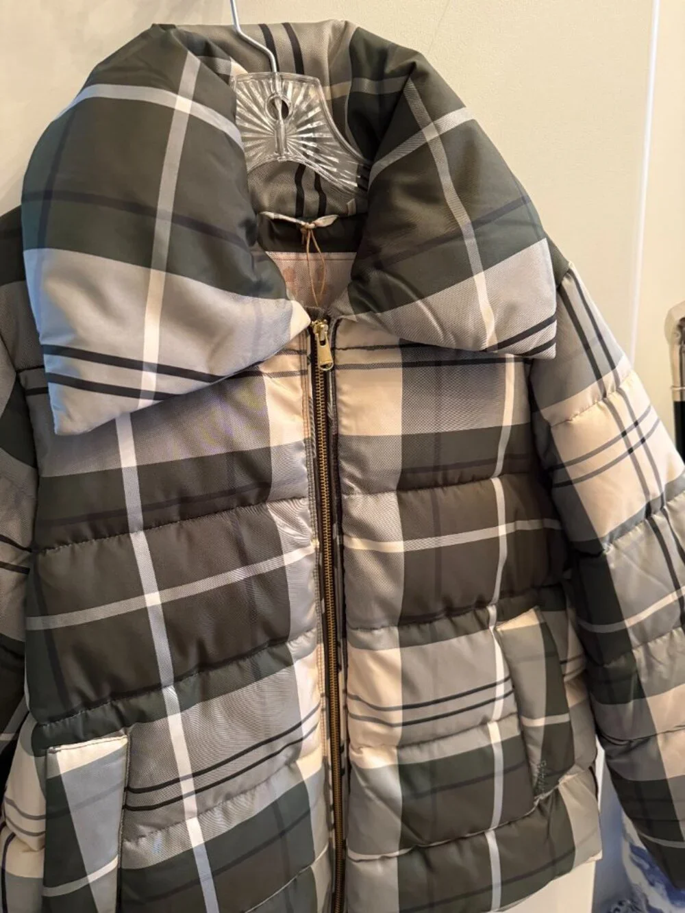 Barbour Germaine Tartan Quilted Puffer Jacket NWT Size 8